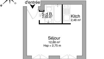 appartement-meuble 1 pièce à louer NANCY 54000 18.04 m²