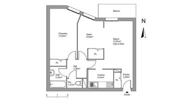 appartement 2 pièces à louer LIMOGES 87000 51.49 m²