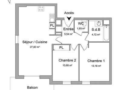 appartement 3 pièces à louer TOULOUSE 31200 63.9 m²