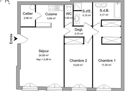 Vue n°3 Appartement 3 pièces T3 F3 à louer - Bordeaux (33000)