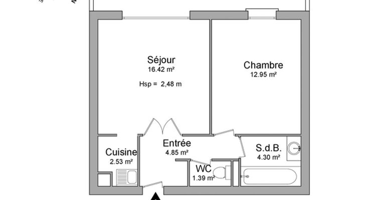 Appartement a louer rueil-malmaison - 2 pièce(s) - 42.4 m2 - Surfyn