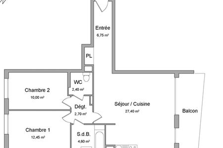 Appartement a louer nanterre - 3 pièce(s) - 66.3 m2 - Surfyn