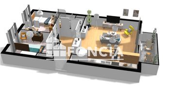 appartement 3 pièces à vendre MONTIGNY LE BRETONNEUX 78180 66.34 m²