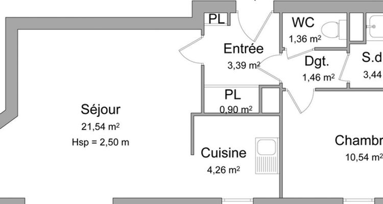Vue n°1 Appartement 2 pièces T2 F2 à louer - Elbeuf (76500)