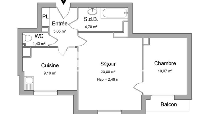 appartement 2 pièces à vendre VILLEURBANNE 69100 50.4 m²