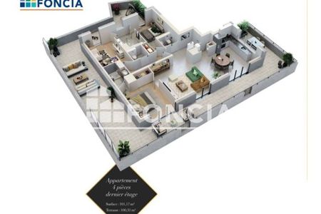 Vue n°3 Appartement 4 pièces à vendre - LA BAULE (44500) - 101.17 m²