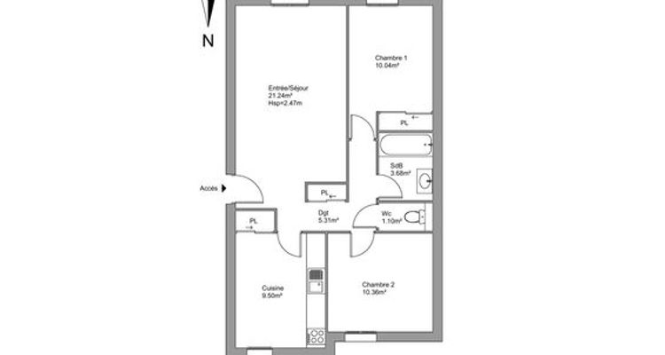 maison 3 pièces à louer TOULOUSE 31100 61.23 m²