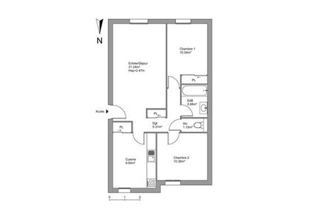 maison 3 pièces à louer TOULOUSE 31100 61.23 m²