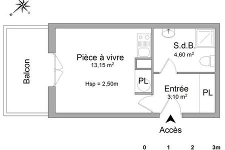 appartement 1 pièce à louer LESPARRE MEDOC 33340 20.85 m²