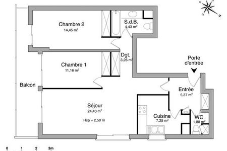 Appartement a louer neuilly-sur-seine - 3 pièce(s) - 72.23 m2 - Surfyn