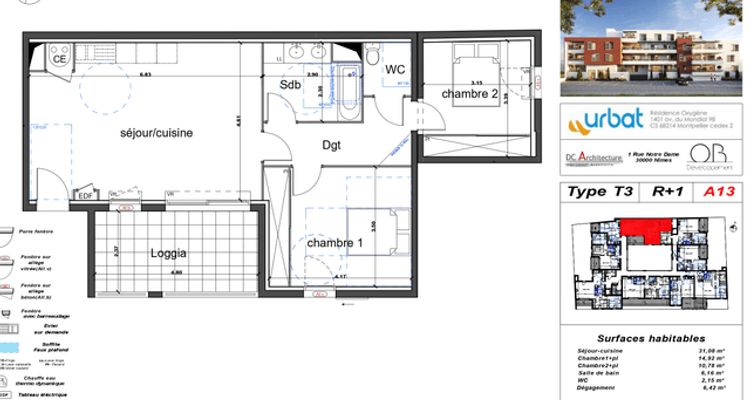 appartement 3 pièces à louer NIMES 30000