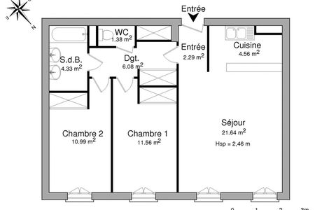 Vue n°2 Appartement 3 pièces T3 F3 à louer - Osny (95520)