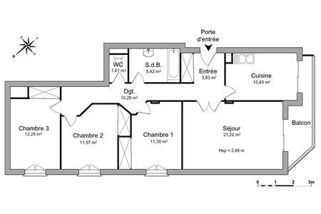 Vue n°2 Appartement 4 pièces T4 F4 à louer - Montluel (01120)