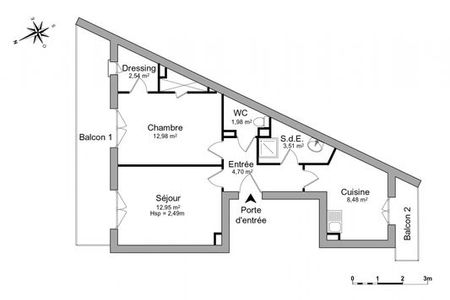 Vue n°2 Appartement 2 pièces à louer - ANTIBES (06600) - 47.14 m²