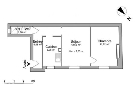 Vue n°2 Appartement 2 pièces T2 F2 à louer - Paris 18ᵉ (75018)