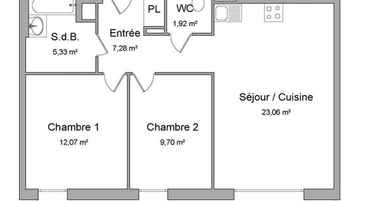 appartement 3 pièces à louer STRASBOURG 67200 59.4 m²