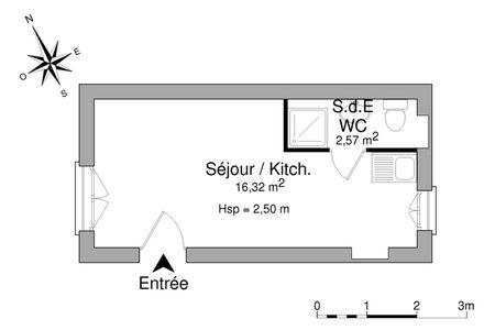 appartement 1 pièce à louer MASSY 91300 18.9 m²