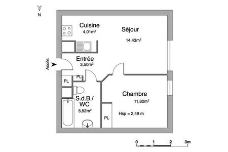 appartement 2 pièces à louer LIEUSAINT 77127 39.26 m²