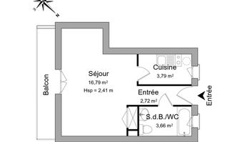 appartement 1 pièce à louer LA GARDE 83130 27 m²