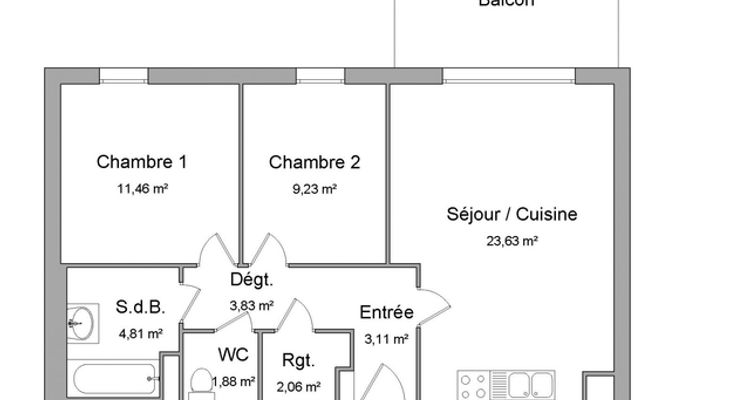 appartement 3 pièces à louer CLERMONT FERRAND 63100 60 m²
