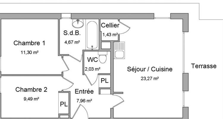 appartement 3 pièces à louer THONON-LES-BAINS 74200 60.2 m²