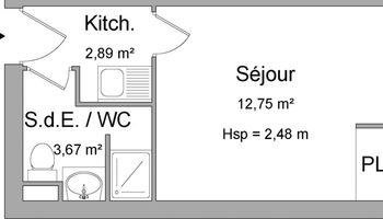 appartement 1 pièce à louer BOURG EN BRESSE 01000 19.3 m²