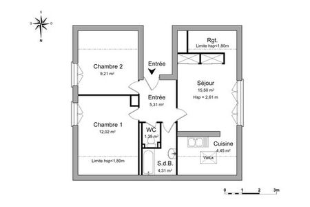 Vue n°2 Appartement 3 pièces à louer - Cluses (74300) 615 €/mois cc