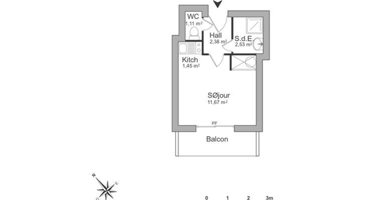 appartement 1 pièce à louer POITIERS 86000 19.1 m²
