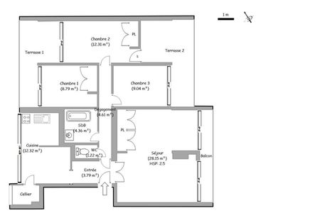 Vue n°2 Appartement 4 pièces T4 F4 à louer - Balaruc Les Bains (34540)