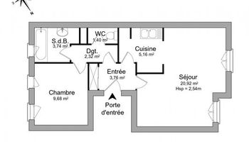 appartement 2 pièces à louer AUBERGENVILLE 78410 46.98 m²