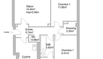appartement 3 pièces à louer MONTPELLIER 34000 55.7 m²