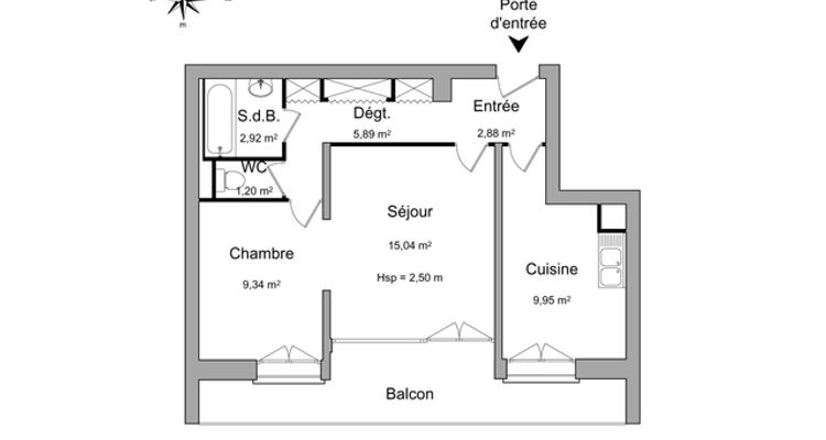 appartement 2 pièces à louer BOURGOIN -JALLIEU 38300 47.2 m²