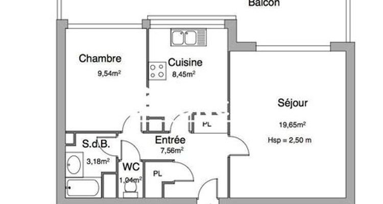 appartement 2 pièces à louer ANGERS 49100 49.42 m²