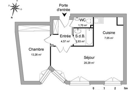 Vue n°2 Appartement 2 pièces à louer - Nice (06200) 866,37 €/mois cc