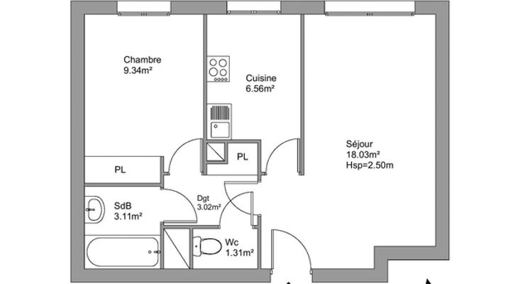 appartement 2 pièces à louer AUCAMVILLE 31140 41.4 m²
