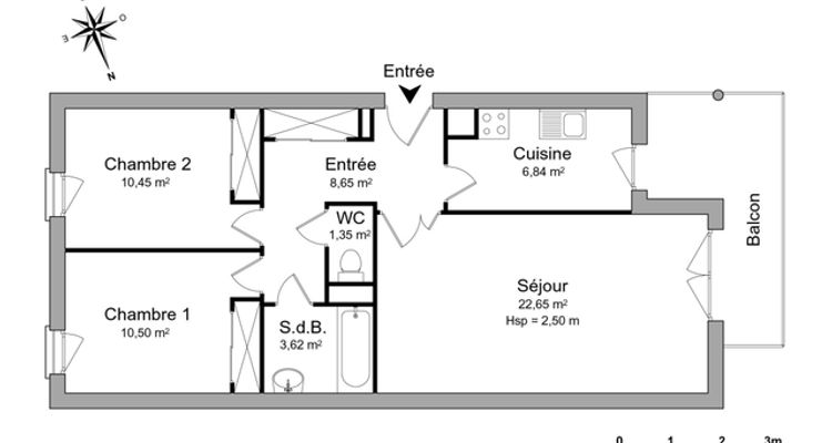 appartement 3 pièces à louer MURET 31600 64.1 m²