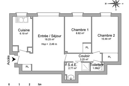 Vue n°3 Appartement 3 pièces T3 F3 à louer - Le Plessis Robinson (92350)