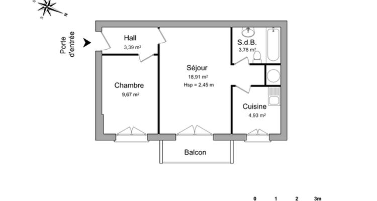 appartement 2 pièces à louer MULHOUSE 68200 40.7 m²