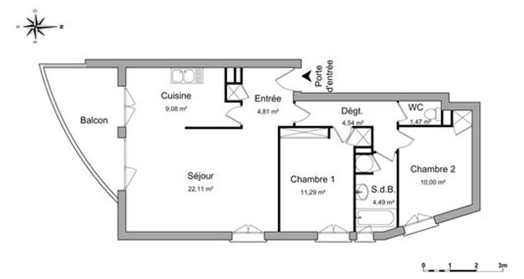 appartement 3 pièces à louer SEYSSINET 38170 63.25 m²