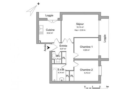 Vue n°2 Appartement 3 pièces à louer - BONS EN CHABLAIS (74890) - 56.53 m²