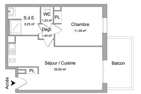 appartement 2 pièces à louer TOULOUSE 31300 45.1 m²