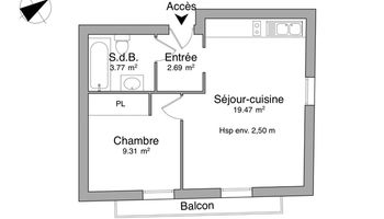 appartement 2 pièces à louer BEZIERS 34500 35.2 m²