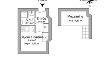 appartement 1 pièce à louer RENNES 35000 11.1 m²