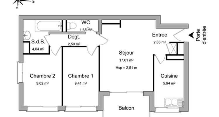 appartement 3 pièces à louer MARLY LE ROI 78160 52.5 m²
