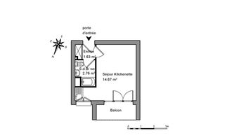 appartement 1 pièce à louer MONTPELLIER 34090 19.3 m²