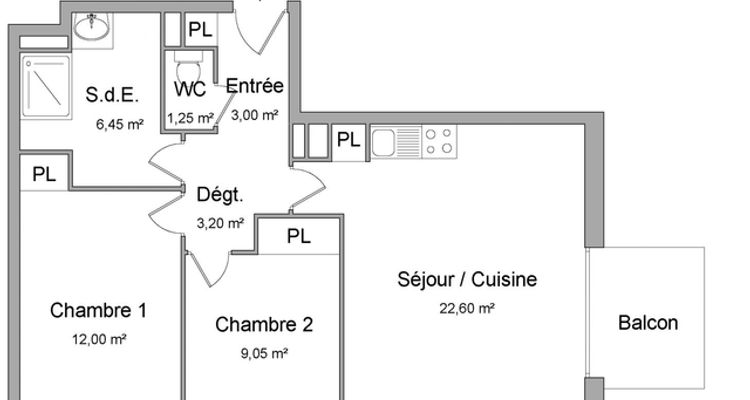 Vue n°1 Appartement 3 pièces T3 F3 à louer - Toulouse (31100)