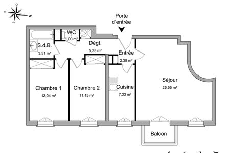 Vue n°2 Appartement 3 pièces T3 F3 à louer - Noisy Le Grand (93160)