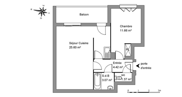 appartement 2 pièces à louer MONTPELLIER 34000 46.1 m²