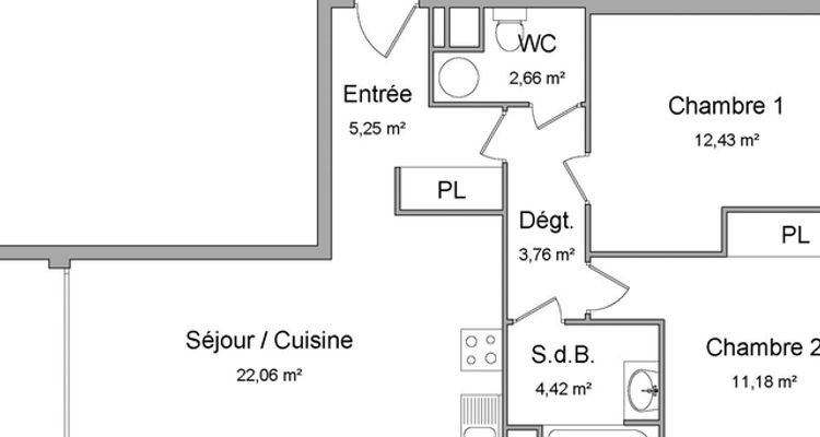 appartement 3 pièces à louer TOULOUSE 31200 61.8 m²