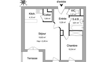 appartement 2 pièces à louer LE PASSAGE 47520 46.1 m²